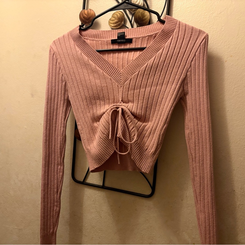 Forever 21 Blush Ribbed Knit Top